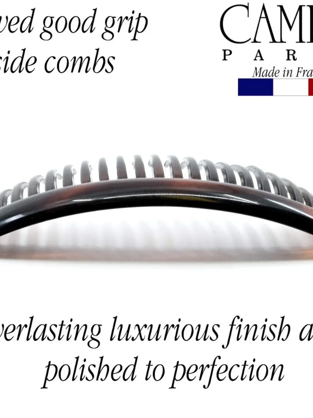 Camila Paris AD66/2 French Side Comb Large Curved Tortoiseshell Hair Combs for W